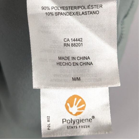 Mondetta Performance Luxury M Polygiene Activewear Top Sage Green Stretch Tee - Picture 3 of 4